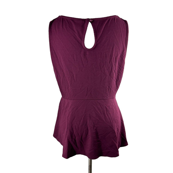 Torrid Ponte Knit Peplum Sleeveless Keyhole Back Plum Stretch Plus Size 1 1X - Picture 6 of 7